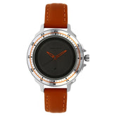 Fastrack, Women's  Watch Analog, Charcoal Grey Dial, Orange Leather Strap, 6135SL01